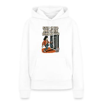 Entrez dans une autre dimension - Sweat à capuche Premium bio Femme - blanc - Devant - Julia (174cm)