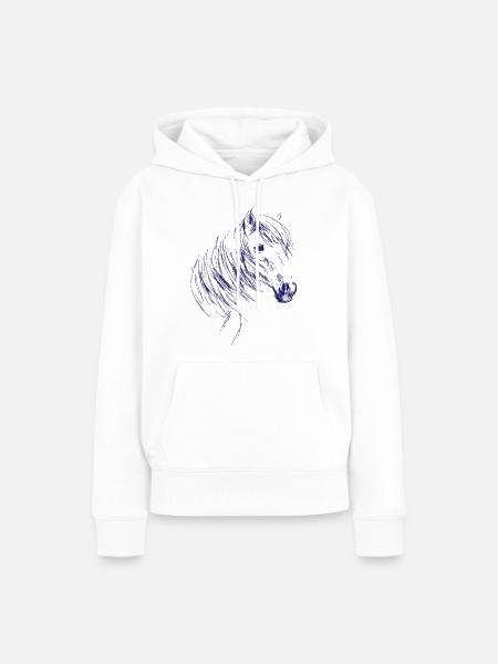 Reiten Pferde Reitsport - Frauen Premium Bio Hoodie - Weiß
