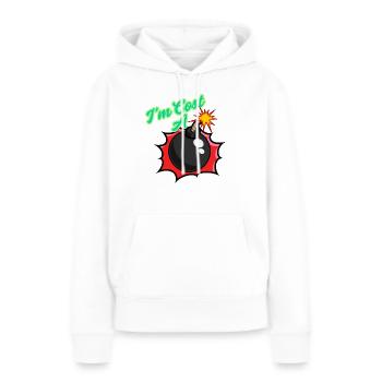 Phrases drôles argot conception graphique - Sweat à capuche Premium bio Femme - blanc - Devant - Julia (174cm)