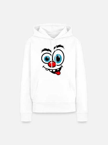 Bunte Clown-Karikatur - Frauen Premium Bio Hoodie - Weiß
