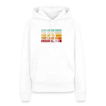 2004 — Der Mann, der Mythos, die Legende - Frauen Premium Bio Hoodie - Weiß - Vorne - Julia (174cm)