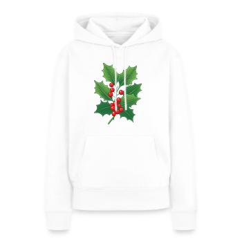 Holly as a decoration for Christmas - Women’s Premium Organic Hoodie - white - Front - Julia (174cm)