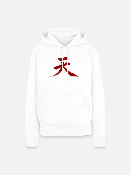 Himmel Kanji-Kämpfer - Frauen Premium Bio Hoodie - Weiß