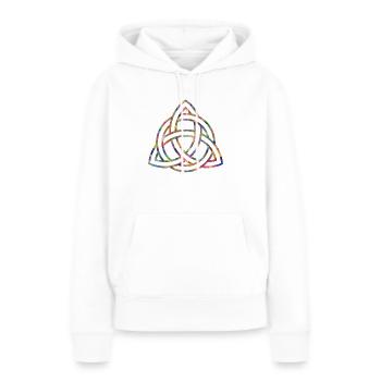 Keltischer Knoten, buntes muster - Frauen Premium Bio Hoodie - Weiß - Vorne - Julia (174cm)