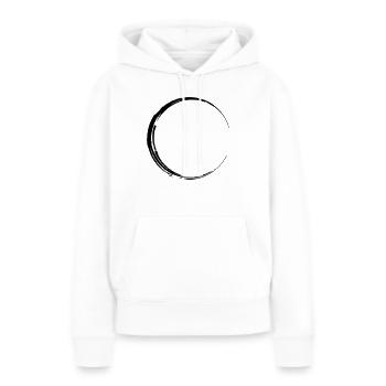 Symbole cercle de grunge forme - Sweat à capuche Premium bio Femme - blanc - Devant - Julia (174cm)