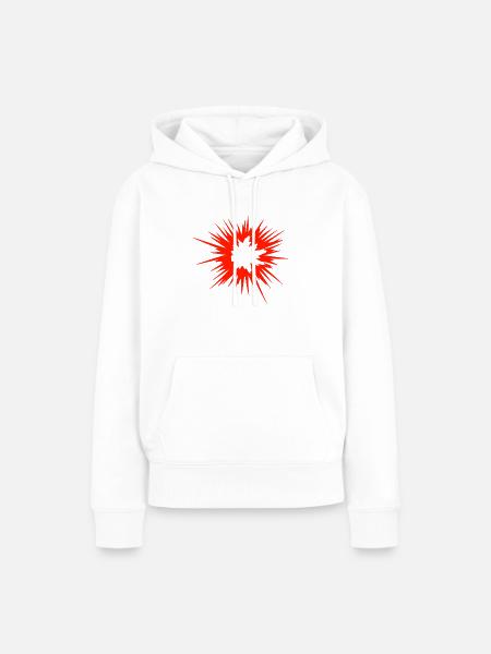 Explosion Stern Flamme - Frauen Premium Bio Hoodie - Weiß