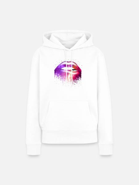 Galaxy Lip - Frauen Premium Bio Hoodie - Weiß