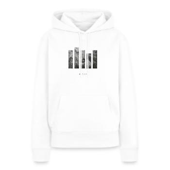 flots - Sweat à capuche Premium bio Femme - blanc - Devant - Julia (174cm)