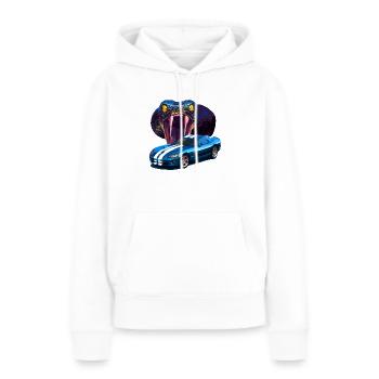 Viper SRT Cyan - Sweat à capuche Premium bio Femme - blanc - Devant - Julia (174cm)