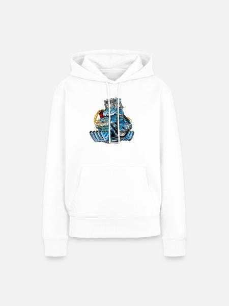 Motor - Frauen Premium Bio Hoodie - Weiß