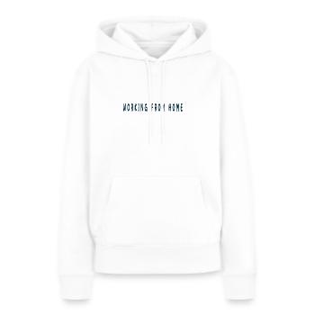 Travail à domicile - Sweat à capuche Premium bio Femme - blanc - Devant - Julia (174cm)