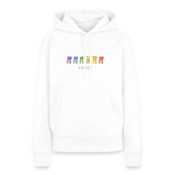 Mois de fierté chat clin d'oeil - Sweat à capuche Premium bio Femme - blanc - Devant - Julia (174cm)