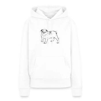 Bulldogge Skizze - Frauen Premium Bio Hoodie - Weiß - Vorne - Julia (174cm)