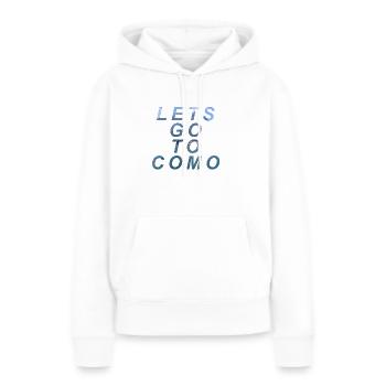 Allons à Côme - Lac de Côme / Lac de Côme - Sweat à capuche Premium bio Femme - blanc - Devant - Julia (174cm)