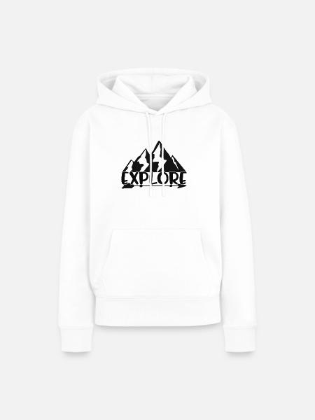 Explore - Frauen Premium Bio Hoodie - Weiß
