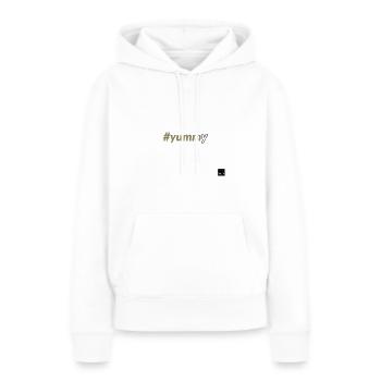 Yummy - Sweat à capuche Premium bio Femme - blanc - Devant - Julia (174cm)