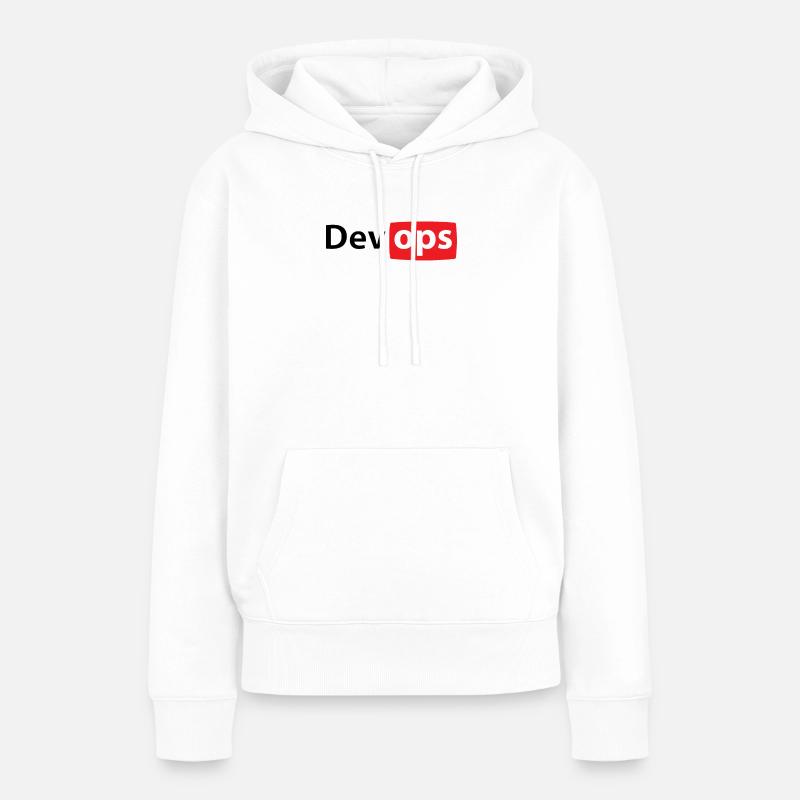 devopstube - Sweat à capuche Premium bio Femme - blanc
