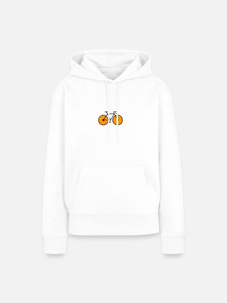 oranges Rennrad - Frauen Premium Bio Hoodie - Weiß