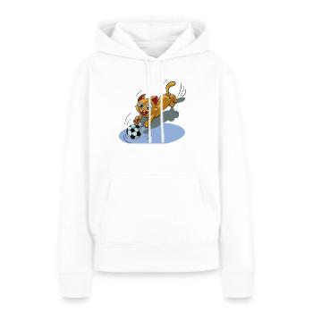 doux chat - Sweat à capuche Premium bio Femme - blanc - Devant - Julia (174cm)