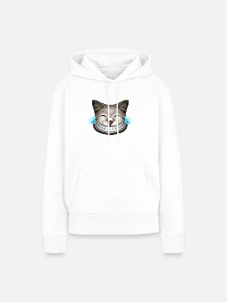 EMOTIONS CATBURST LACHEN - Frauen Premium Bio Hoodie - Weiß