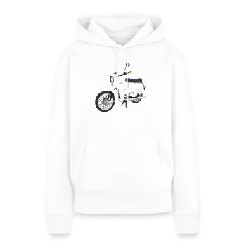 Simson Schwalbe - Sweat à capuche Premium bio Femme - blanc - Devant - Julia (174cm)