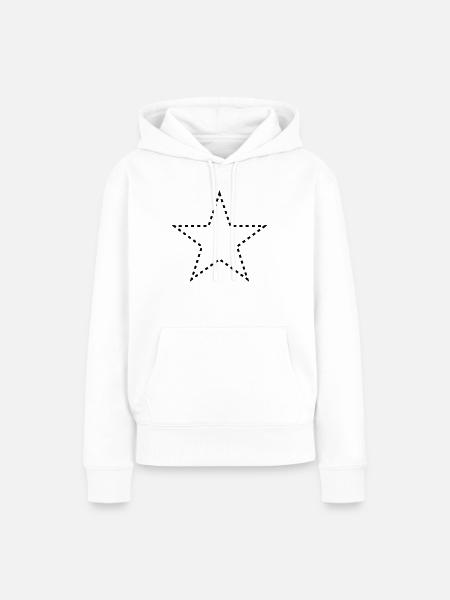 dashed_star_1c - Frauen Premium Bio Hoodie - Weiß