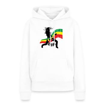Reggae - Sweat à capuche Premium bio Femme - blanc - Devant - Julia (174cm)