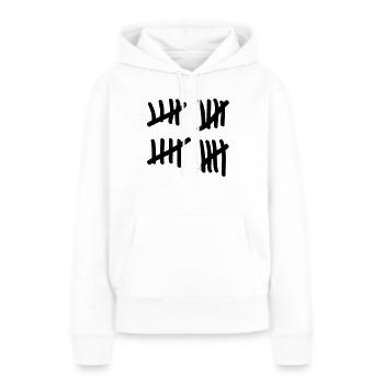 Vingt décompte - Sweat à capuche Premium bio Femme - blanc - Devant - Julia (174cm)