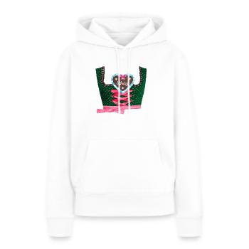 schatzi,dirndl,lebkuchenherz - Frauen Premium Bio Hoodie - Weiß - Vorne - Julia (174cm)