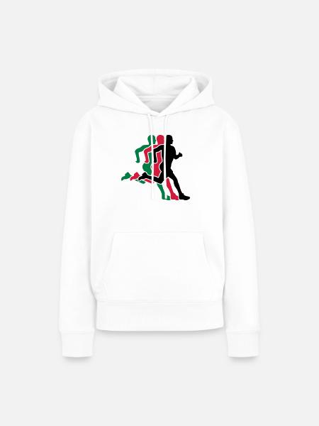courir - Sweat à capuche Premium bio Femme - blanc