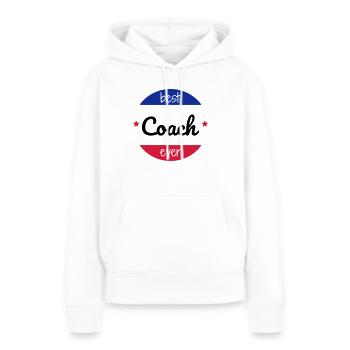 Coach / Coaching / Entraineur / Sport - Sweat à capuche Premium bio Femme - blanc - Devant - Julia (174cm)
