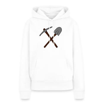 duo cross 2 pelle pelle à creuser pioches piocher - Sweat à capuche Premium bio Femme - blanc - Devant - Julia (174cm)