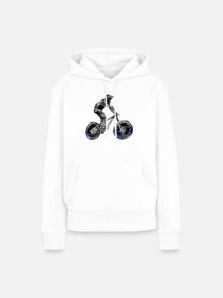 Mountainbiken bergab - Frauen Premium Bio Hoodie - Weiß