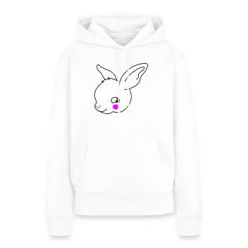Zweifarbige Hasengesichtsohren - Frauen Premium Bio Hoodie - Weiß - Vorne - Julia (174cm)