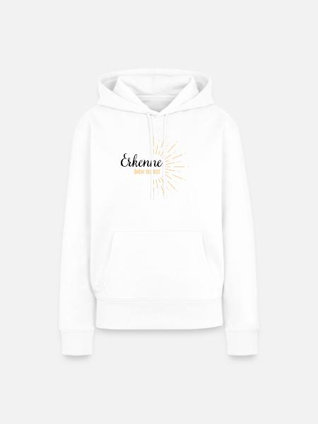 Erkenne dich selbst - Frauen Premium Bio Hoodie - Weiß