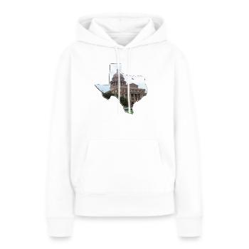 Capitole de l’État du Texas dans la carte de l’État du Texas - Sweat à capuche Premium bio Femme - blanc - Devant - Julia (174cm)