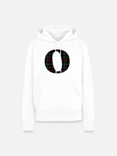 Monogramm o schottischer Tartan - Frauen Premium Bio Hoodie - Weiß