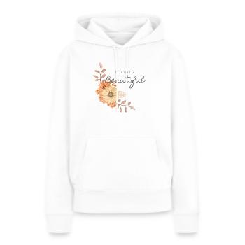 Flower - Frauen Premium Bio Hoodie - Weiß - Vorne - Julia (174cm)