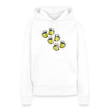 Icône de chope de bière - Sweat à capuche Premium bio Femme - blanc - Devant - Julia (174cm)