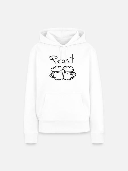 Prost - Wir stoßen an! - Frauen Premium Bio Hoodie - Weiß