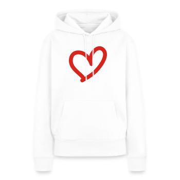 coeur-trait - Sweat à capuche Premium bio Femme - blanc - Devant - Julia (174cm)