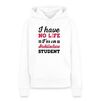 Architecture - Sweat à capuche Premium bio Femme - blanc - Devant - Julia (174cm)