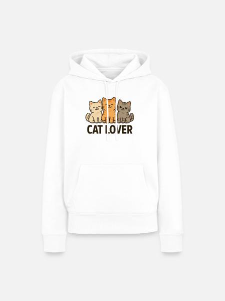 Cute Cat Lover Trio - Frauen Premium Bio Hoodie - Weiß