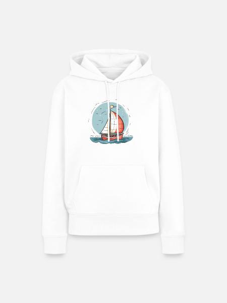 Segelboot - Frauen Premium Bio Hoodie - Weiß