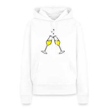 , célébration 2 col - Sweat à capuche Premium bio Femme - blanc - Devant - Julia (174cm)