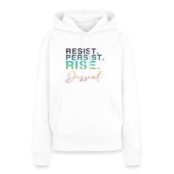 Résister. Persister. Se lever. Dissidence. - Sweat à capuche Premium bio Femme - blanc - Devant - Julia (174cm)