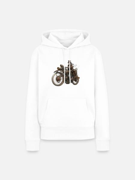 FOX0610 steampunk biker OTTO - Frauen Premium Bio Hoodie - Weiß