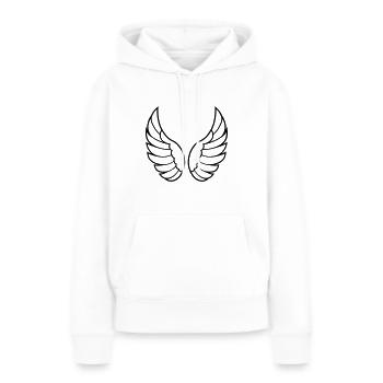 Ailes d'ange - Sweat à capuche Premium bio Femme - blanc - Devant - Julia (174cm)