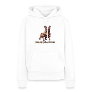 French Bulldozer Französische Bulldogge - Frauen Premium Bio Hoodie - Weiß - Vorne - Julia (174cm)