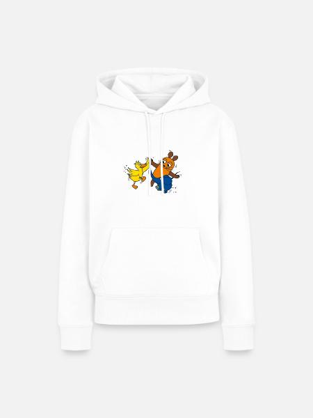 Maus, Elefant und Ente High-Five - Frauen Premium Bio Hoodie - Weiß